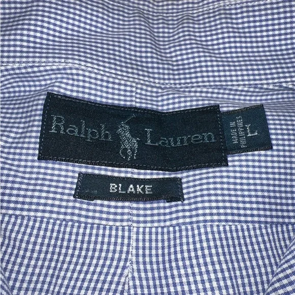 Polo Ralph Lauren Men's Blue and White Gingham Dress Shirt - Picture 2 of 5
